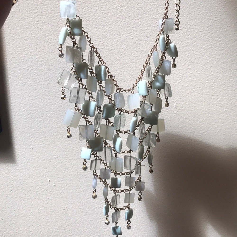 Light green chandelier necklace